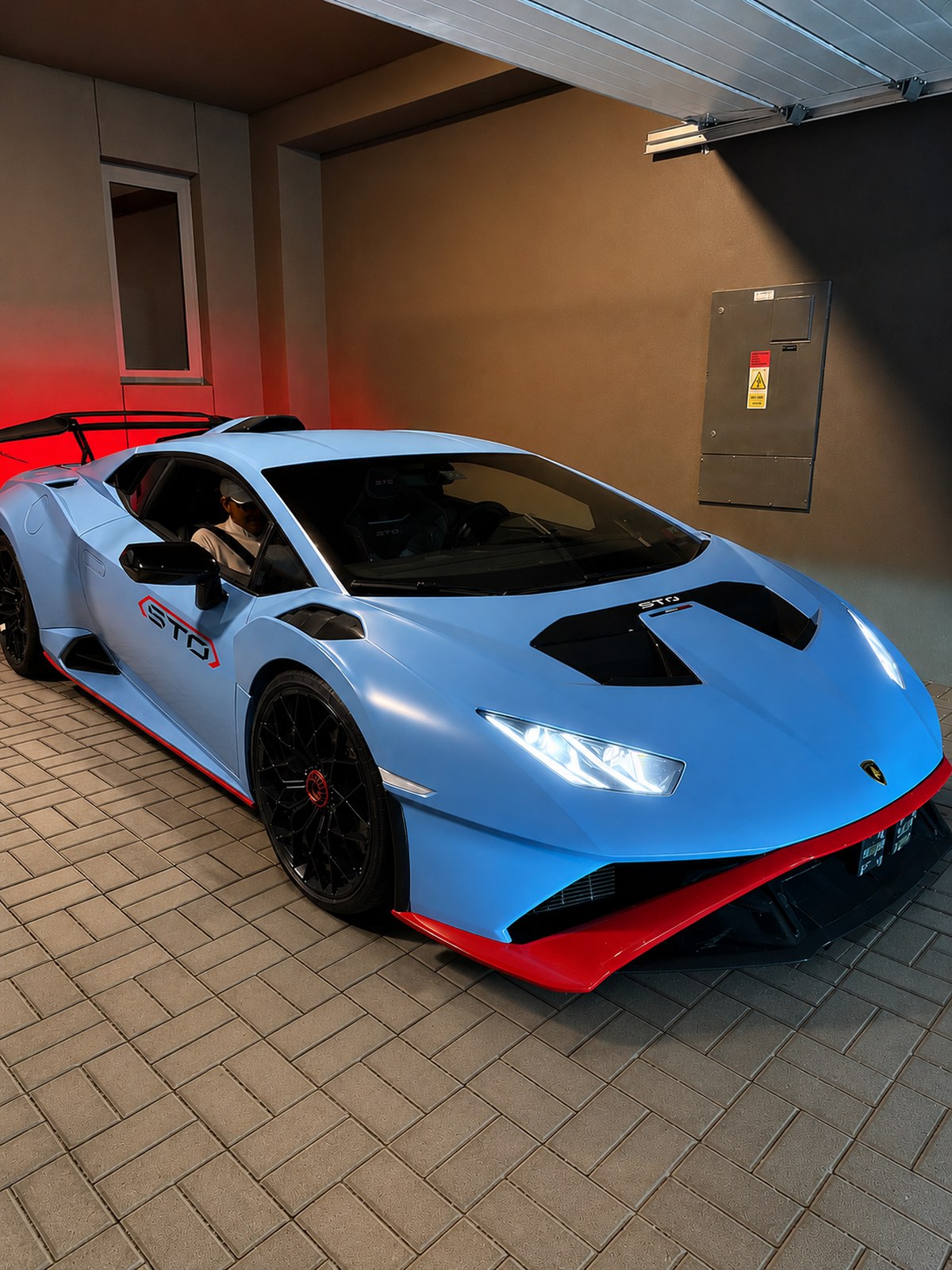 Ceramic-coated Lamborghini Huracan STO in Azzurro Cielo blue